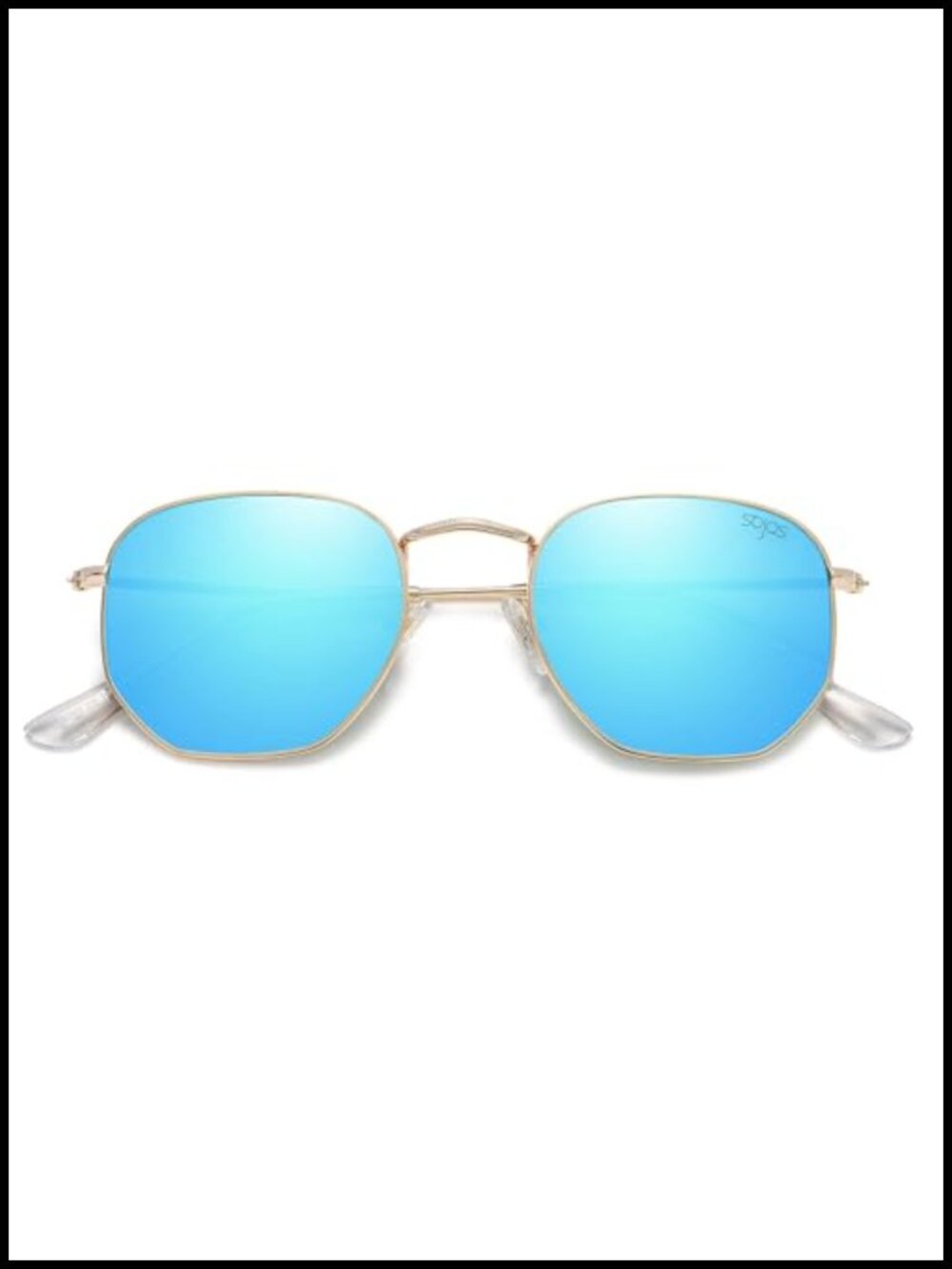 Square Hexagonal Polarized Sunglasses Small Metal Frame UV400